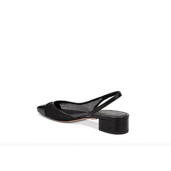 Veronica Beard Cecile Slingback Leather Mesh Shoes in Black 6 - Picture 3 of 5